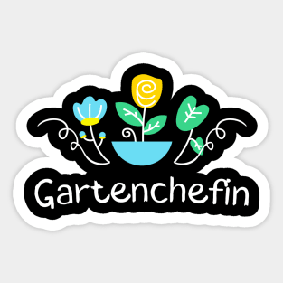 Gartenchefin Gartenarbeit Gärtnerin Blumen Frauen Sticker